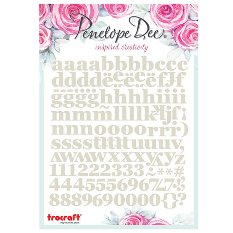 Penelope Dee - Alpha Stickers - Cream L/Case & Numerals