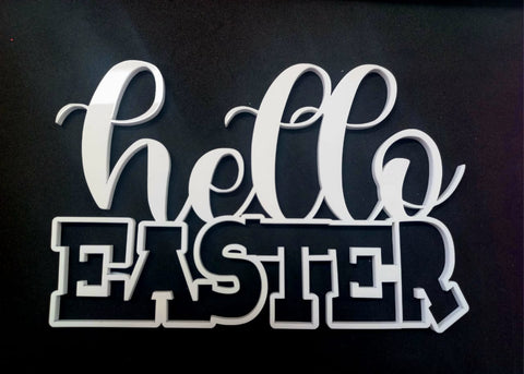 3mm Acrylic - Hello Easter - White