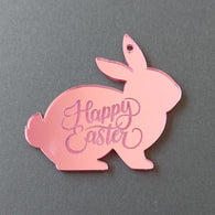 Mirror Acrylic Bunny - Happy Easter engraved (7x6cm)