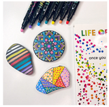 Life Of Colour - Dot Markers Acrylic Pens Dual Tip 5mm (12pens)