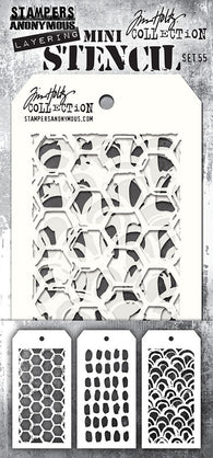 Stampers Anonymous - Tim Holz Mini Layering Stencil - Set 55 (3pcs)