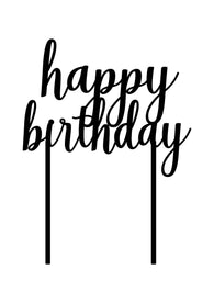 Cake Topper - Happy Birthday Script