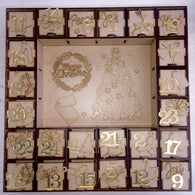 Christmas Advent Calendar With Inserts - Gold Numbers