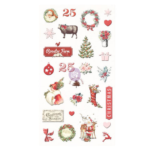 Prima - Christmas In The Country Collection - Puffy Stickers