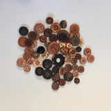 Bulk Crazy Buttons - Medium Browns Mix 15g