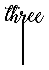Cake Topper - Word Number - three