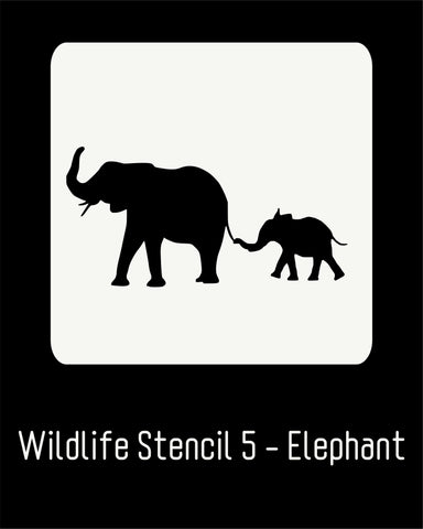 6"x6" Wildlife Stencil 5 - Elephant
