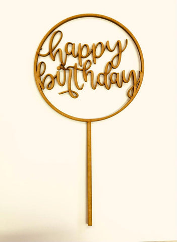 Cake Topper - Happy Birthday 14cm (circle)