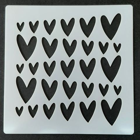 6"x6" Stencil - Hearts
