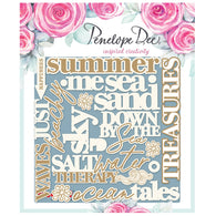 Penelope Dee - Tidal Florals Collection Chipboard - Word Sentiments
