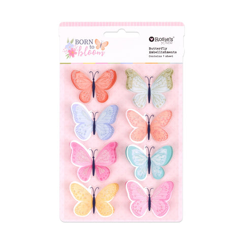Rosie's Studio - Born To Bloom Collection - Butterfly Embellishments