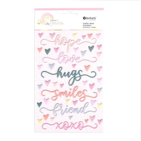 Rosie's Studio - Softly Spoken Collection - Puffy Stickers Words