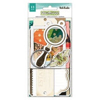 Vicki Boutin - Fernwood Collection - Tag Book Kit Journaling Tags w/Ring Gold Foil (13pc)