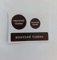 Distress Sticker Label - Scorched Timber (3pcs)