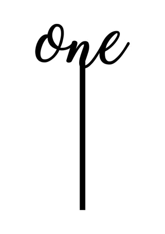 Cake Topper - Word Number - one