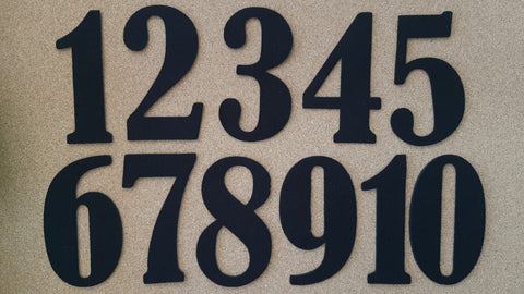 Felt Numbers - Black 3"  (font B)