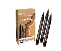 Life Of Colour - Skin Tone Acrylic Brush Pens 0,5-8mm (12pens)